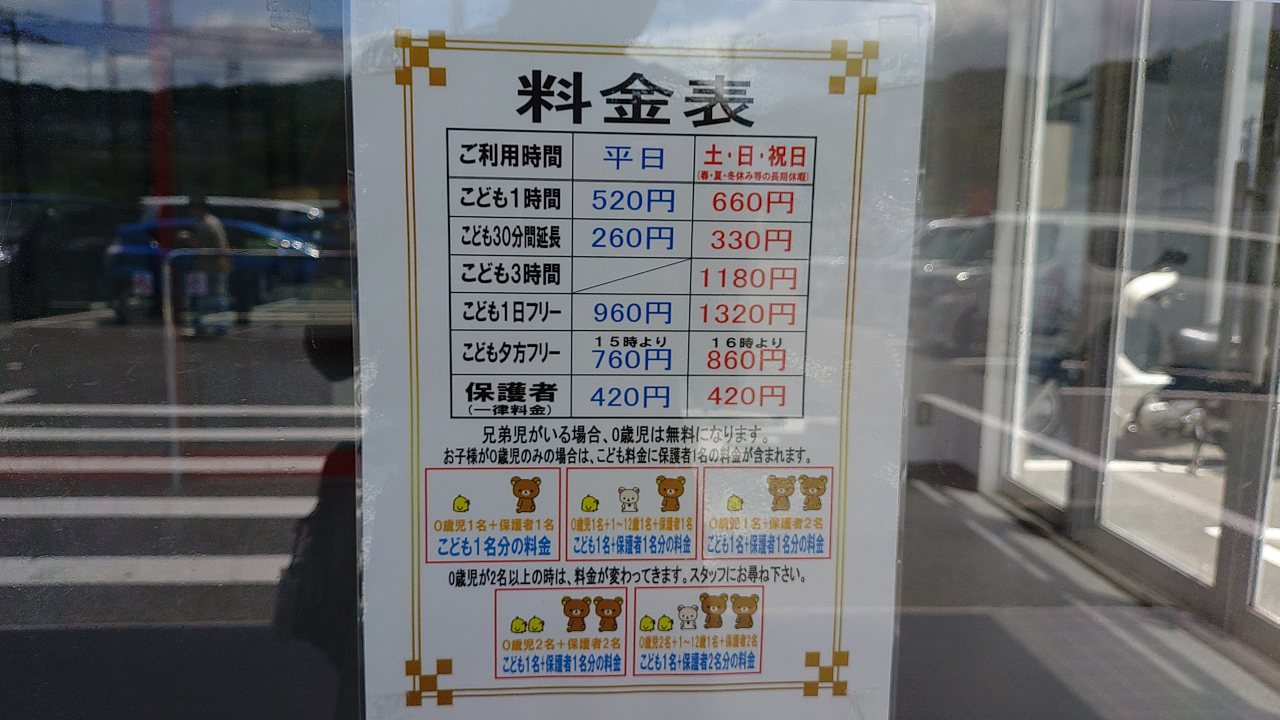 ぐるぐるやの料金表