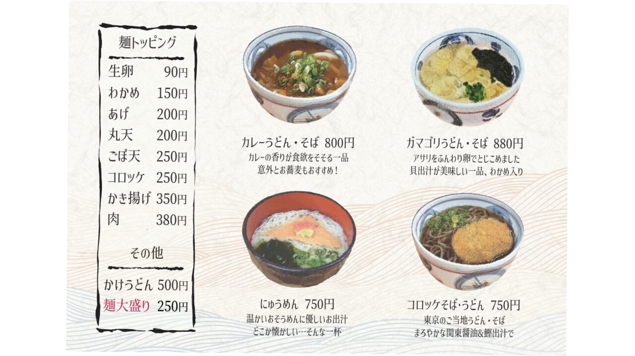 黒門茶屋のメニュー