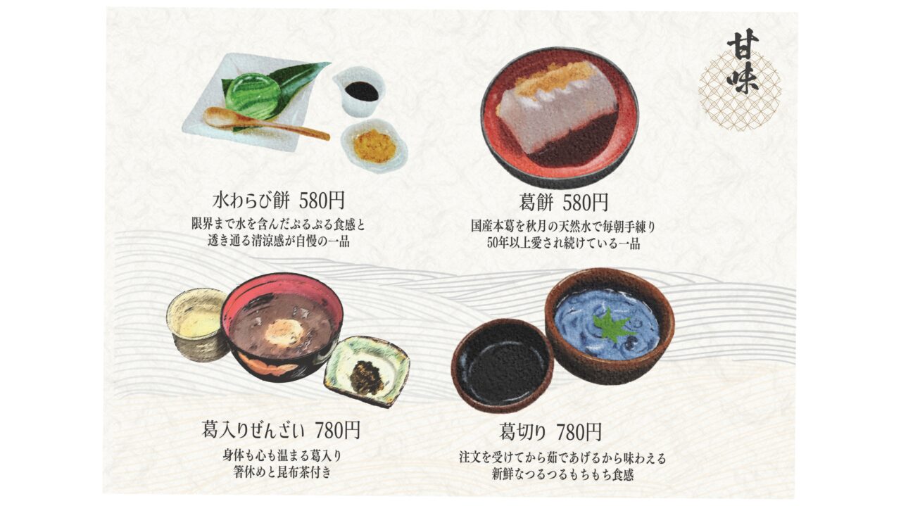 黒門茶屋のメニュー