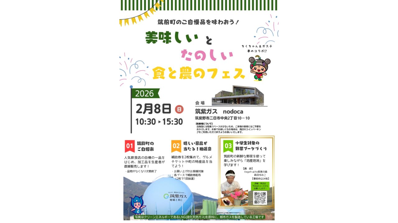 「美味しいとたのしい食と農のフェス」のチラシ
