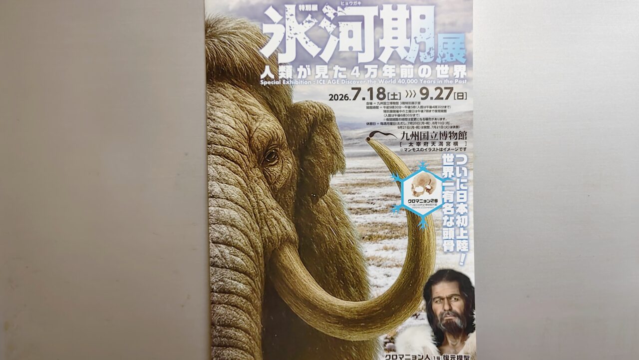 氷河期展の二つ折りパンフレット
