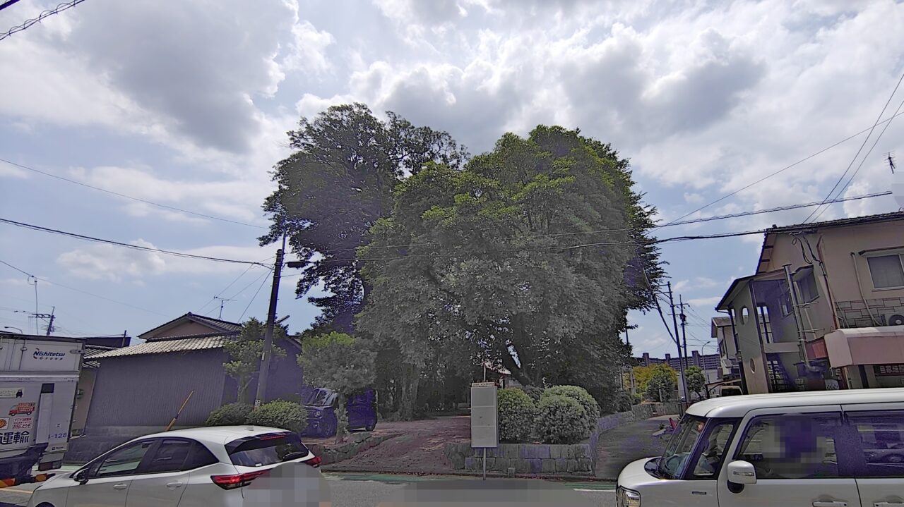 県道112号線（旧3号線）側から見た地禄神社